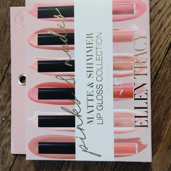 Ellen Tracy Pinks And Nudes Matte And Shimmer Lip Gloss Collection New In Pack - Picture 2 of 2